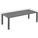  Meridian Maldives Grey Aluminum Outdoor Patio Coffee Table IMAGE 6