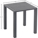  Meridian Maldives Grey Aluminum Outdoor Patio End Table IMAGE 6