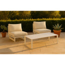  Meridian Maldives White Aluminum Outdoor Patio Coffee Table IMAGE 2