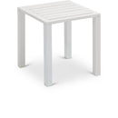  Meridian Maldives White Aluminum Outdoor Patio End Table IMAGE 1