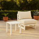  Meridian Maldives White Aluminum Outdoor Patio End Table IMAGE 2