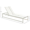  Meridian Maldives Cream Adjustable Mesh Water Resistant Fabric Outdoor Patio Adjustable Sun Chaise Lounge IMAGE 13