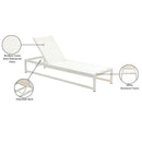  Meridian Maldives Cream Adjustable Mesh Water Resistant Fabric Outdoor Patio Adjustable Sun Chaise Lounge IMAGE 14