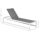  Meridian Maldives Grey Adjustable Mesh Water Resistant Fabric Outdoor Patio Adjustable Sun Chaise Lounge IMAGE 13