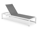  Meridian Maldives Grey Adjustable Mesh Water Resistant Fabric Outdoor Patio Adjustable Sun Chaise Lounge IMAGE 1