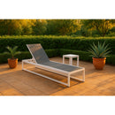  Meridian Maldives Grey Adjustable Mesh Water Resistant Fabric Outdoor Patio Adjustable Sun Chaise Lounge IMAGE 2