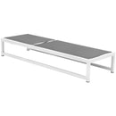  Meridian Maldives Grey Adjustable Mesh Water Resistant Fabric Outdoor Patio Adjustable Sun Chaise Lounge IMAGE 3