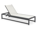  Meridian Maldives Cream Adjustable Mesh Water Resistant Fabric Outdoor Patio Adjustable Sun Chaise Lounge IMAGE 1