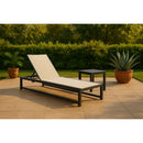 Meridian Maldives Cream Mesh Water Resistant Fabric Outdoor Patio Adjustable Sun Chaise Lounge Chair IMAGE 2