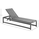  Meridian Maldives Grey Adjustable Mesh Water Resistant Fabric Outdoor Patio Adjustable Sun Chaise Lounge IMAGE 13