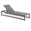  Meridian Maldives Grey Adjustable Mesh Water Resistant Fabric Outdoor Patio Adjustable Sun Chaise Lounge IMAGE 1
