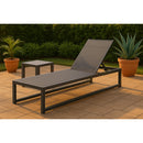  Meridian Maldives Grey Adjustable Mesh Water Resistant Fabric Outdoor Patio Adjustable Sun Chaise Lounge IMAGE 2
