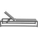  Meridian Maldives Grey Adjustable Mesh Water Resistant Fabric Outdoor Patio Adjustable Sun Chaise Lounge IMAGE 8