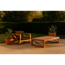  Meridian Anguilla Natural Teak Wood Outdoor Patio Coffee Table IMAGE 2