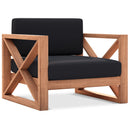  Meridian Anguilla Black Water Resistant Fabric Upholsetered Outdoor Patio Chair IMAGE 1