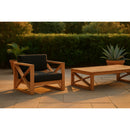  Meridian Anguilla Black Water Resistant Fabric Upholsetered Outdoor Patio Chair IMAGE 2