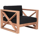  Meridian Anguilla Black Water Resistant Fabric Upholsetered Outdoor Patio Chair IMAGE 4