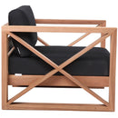  Meridian Anguilla Black Water Resistant Fabric Upholsetered Outdoor Patio Chair IMAGE 6