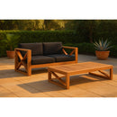 Meridian Anguilla Black Water Resistant Fabric Outdoor Loveseat IMAGE 2