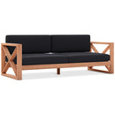  Meridian Anguilla 83" Black Water Resistant Fabric Upholsetered Outdoor Patio Sofa IMAGE 1