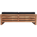  Meridian Anguilla 83" Black Water Resistant Fabric Upholsetered Outdoor Patio Sofa IMAGE 3