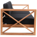  Meridian Anguilla 83" Black Water Resistant Fabric Upholsetered Outdoor Patio Sofa IMAGE 6