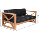  Meridian Anguilla 83" Black Water Resistant Fabric Upholsetered Outdoor Patio Sofa IMAGE 8