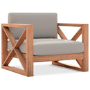  Meridian Anguilla Grey Water Resistant Fabric Upholsetered Outdoor Patio Chair IMAGE 1