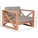  Meridian Anguilla Grey Water Resistant Fabric Upholsetered Outdoor Patio Chair IMAGE 8