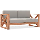  Manufacturer Color_Grey -- Anguilla 65" Grey Water Resistant Fabric Upholsetered Outdoor Patio Loveseat IMAGE 1