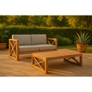 Meridian Anguilla Grey Water Resistant Fabric Outdoor Loveseat IMAGE 2