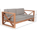  Manufacturer Color_Grey -- Anguilla 65" Grey Water Resistant Fabric Upholsetered Outdoor Patio Loveseat IMAGE 8
