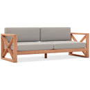 Meridian Anguilla 83" Grey Water Resistant Fabric Upholsetered Outdoor Patio Sofa IMAGE 1