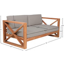  Meridian Anguilla 83" Grey Water Resistant Fabric Upholsetered Outdoor Patio Sofa IMAGE 8