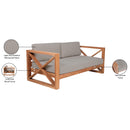  Meridian Anguilla 83" Grey Water Resistant Fabric Upholsetered Outdoor Patio Sofa IMAGE 9