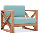  Meridian Anguilla Blue Water Resistant Fabric Upholsetered Outdoor Patio Chair IMAGE 1