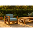  Meridian Anguilla Blue Water Resistant Fabric Upholsetered Outdoor Patio Chair IMAGE 2