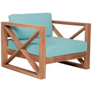  Meridian Anguilla Blue Water Resistant Fabric Upholsetered Outdoor Patio Chair IMAGE 4