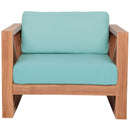  Meridian Anguilla Blue Water Resistant Fabric Upholsetered Outdoor Patio Chair IMAGE 5