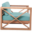  Meridian Anguilla Blue Water Resistant Fabric Upholsetered Outdoor Patio Chair IMAGE 6