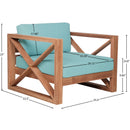  Meridian Anguilla Blue Water Resistant Fabric Upholsetered Outdoor Patio Chair IMAGE 8