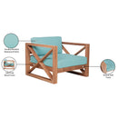  Meridian Anguilla Blue Water Resistant Fabric Upholsetered Outdoor Patio Chair IMAGE 9