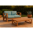  Manufacturer Color_Sea Blue -- Anguilla 65" Blue Water Resistant Fabric Upholsetered Outdoor Patio Loveseat IMAGE 2