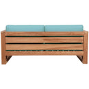  Manufacturer Color_Sea Blue -- Anguilla 65" Blue Water Resistant Fabric Upholsetered Outdoor Patio Loveseat IMAGE 3