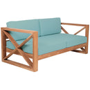  Manufacturer Color_Sea Blue -- Anguilla 65" Blue Water Resistant Fabric Upholsetered Outdoor Patio Loveseat IMAGE 4