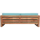  Meridian Anguilla 83" Blue Water Resistant Fabric Upholsetered Outdoor Patio Sofa IMAGE 3