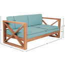  Meridian Anguilla 83" Blue Water Resistant Fabric Upholsetered Outdoor Patio Sofa IMAGE 8