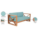  Meridian Anguilla 83" Blue Water Resistant Fabric Upholsetered Outdoor Patio Sofa IMAGE 9