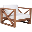  Meridian Anguilla Off White Water Resistant Fabric Upholsetered Outdoor Patio Chair IMAGE 4