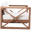  Meridian Anguilla Off White Water Resistant Fabric Upholsetered Outdoor Patio Chair IMAGE 6